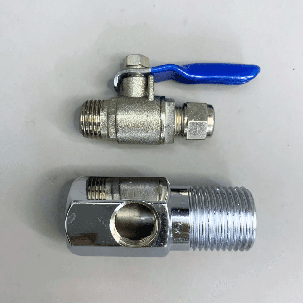 Khóa cấp nước RO phi 6 và phi 10 – khóa đúc, khóa tay gạt