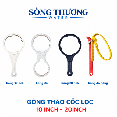 Tay gông vặn mở cốc lọc thô 123 kích cỡ 10 inch, 20 inch cho máy lọc nước RO