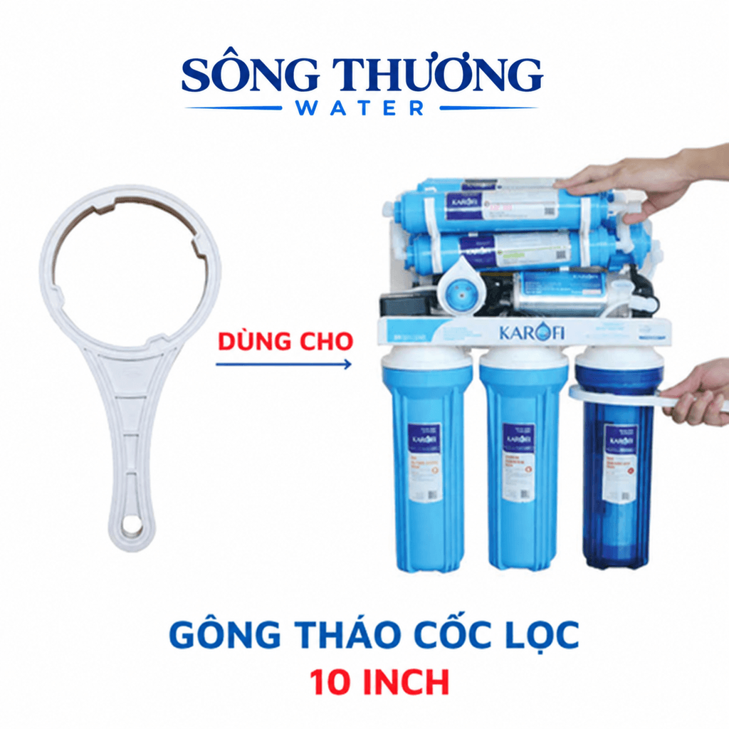 Tay gông vặn mở cốc lọc thô 123 kích cỡ 10 inch, 20 inch cho máy lọc nước RO (Bản sao)