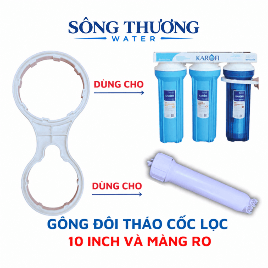 Tay gông vặn mở cốc lọc thô 123 kích cỡ 10 inch, 20 inch cho máy lọc nước RO (Bản sao)