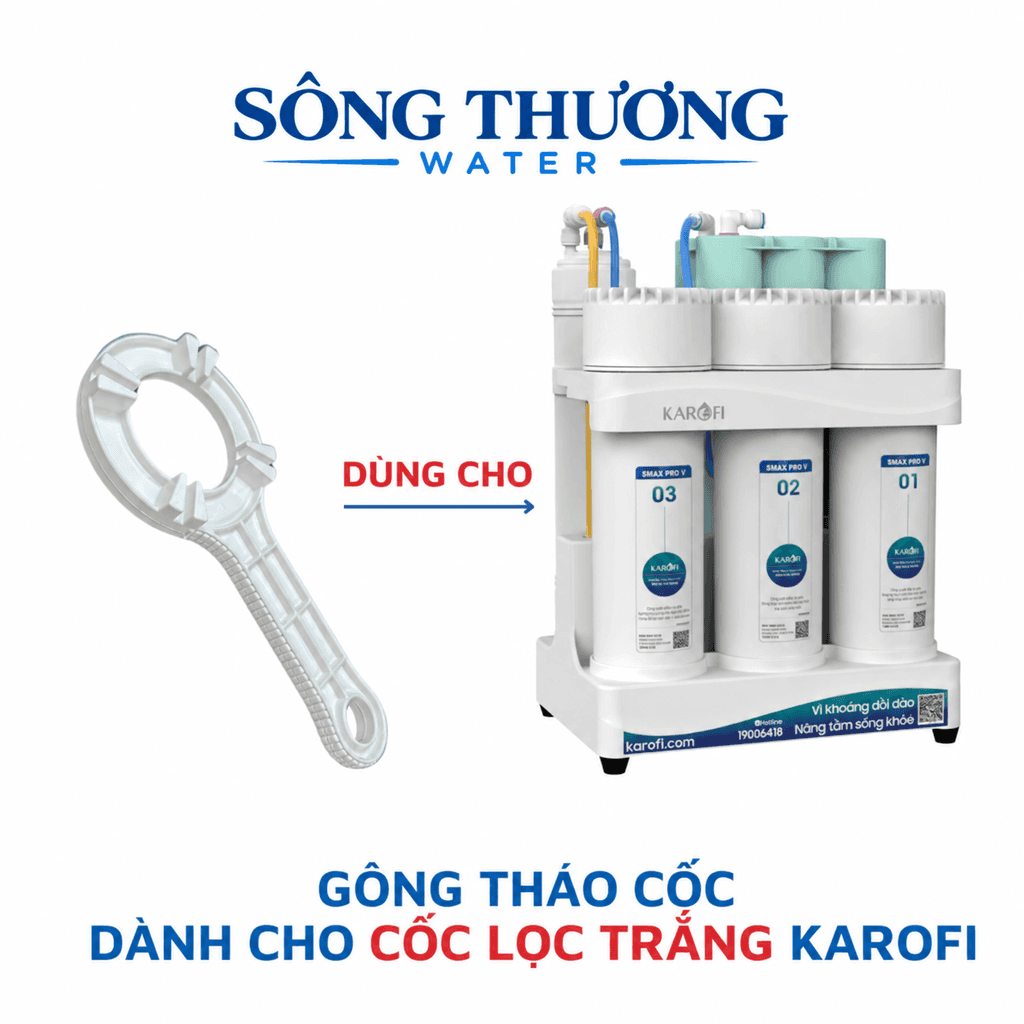Tay gông vặn mở cốc lọc thô 123 kích cỡ 10 inch, 20 inch cho máy lọc nước RO (Bản sao)