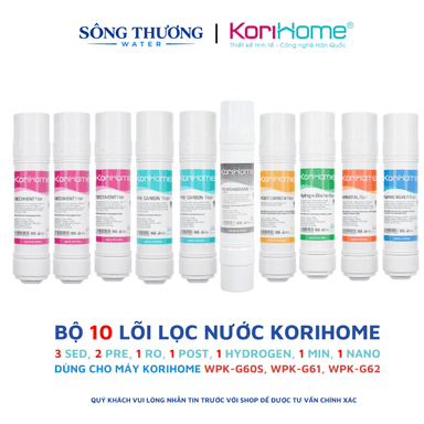 Trọn bộ lõi lọc nước Korihome 10 lõi cho máy WPK-G61, WPK-G6S,... 2,950,000 - ảnh 1