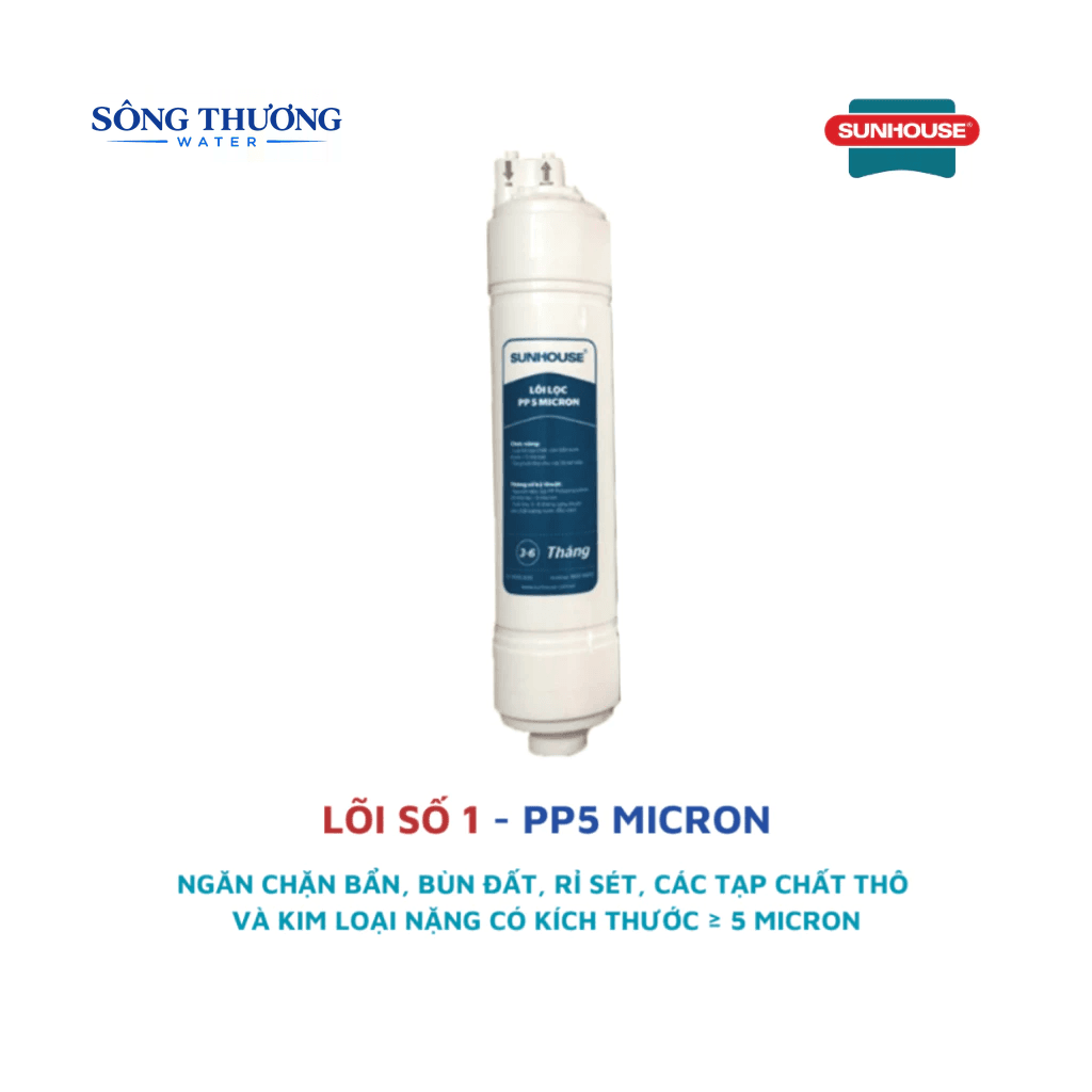 Bộ 3 lõi lọc thô đúc cắm nhanh dùng cho cây nước nóng lạnh Sunhouse model SHA76214CK-S - ảnh 6