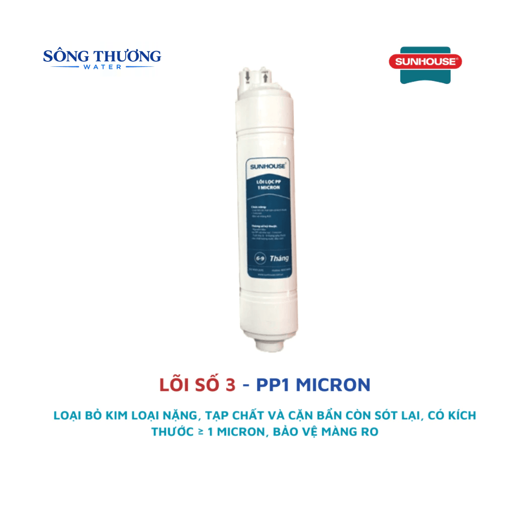 Bộ 3 lõi lọc thô đúc cắm nhanh dùng cho cây nước nóng lạnh Sunhouse model SHA76214CK-S - ảnh 8