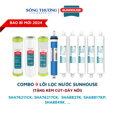 Combo 9 lõi lọc nước cho máy Sunhouse SHA76211CK; SHA76217CK; SHA8827K; SHA8817KP; SHA8849K.... - ảnh 1