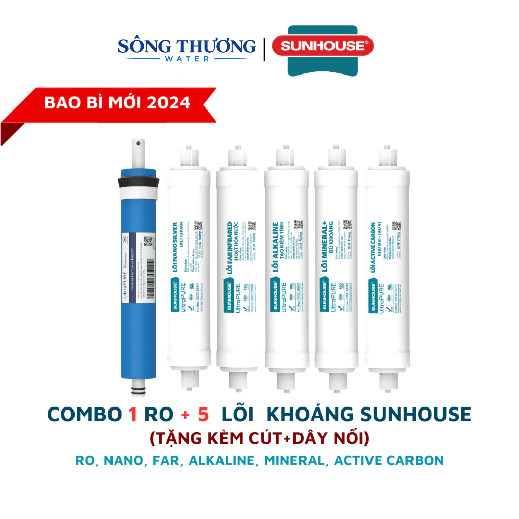 Combo 9 lõi lọc nước cho máy Sunhouse SHA76211CK; SHA76217CK; SHA8827K; SHA8817KP; SHA8849K.... - ảnh 2
