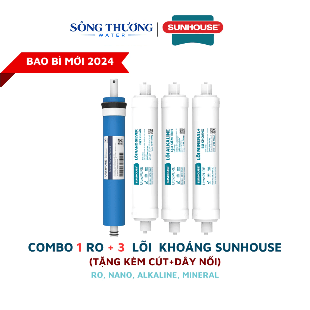 Combo 7 lõi lọc nước chính hãng cho model máy SUNHOUSE SHA8868K (123RONAM) - ảnh 2