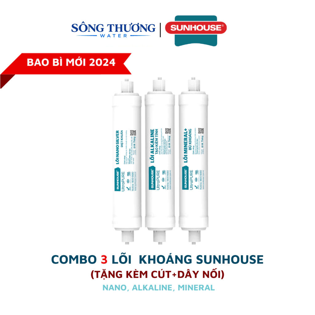 Combo 7 lõi lọc nước chính hãng cho model máy SUNHOUSE SHA8868K (123RONAM) - ảnh 3