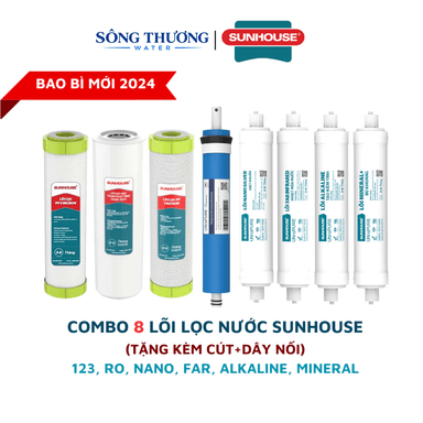 Combo 8 lõi lọc nước chính hãng cho máy Sunhouse sử dụng 8 cấp lọc máy ro - ảnh 1