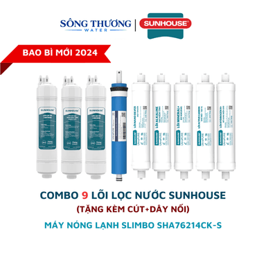 Trọn bộ 9 lõi lọc cho máy lọc nước RO nóng lạnh Slimbo SHA76214CK-S - ảnh 1