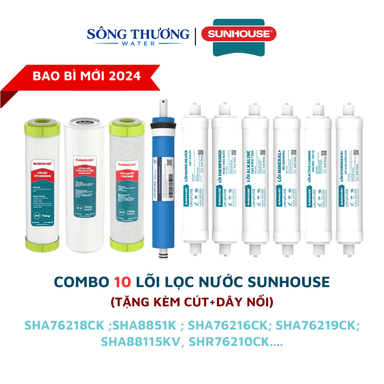 Combo 10 lõi lọc nước cho máy Hydrogen Sha76218ck ;sha8851k ; sha76216ck; sha76219ck; sha88115kv.... lắp được cho máy RO - ảnh 1