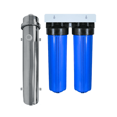 Combo lọc tổng đầu nguồn 3 cấp UF4000 + 2 cốc (PP5+Cation)