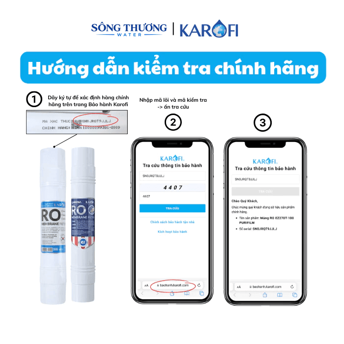Màng RO MEMBRANE 100GDP Chính hãng KAROFI nhập khẩu Hàn Quốc Lõi số 4 Karofi - ảnh 5
