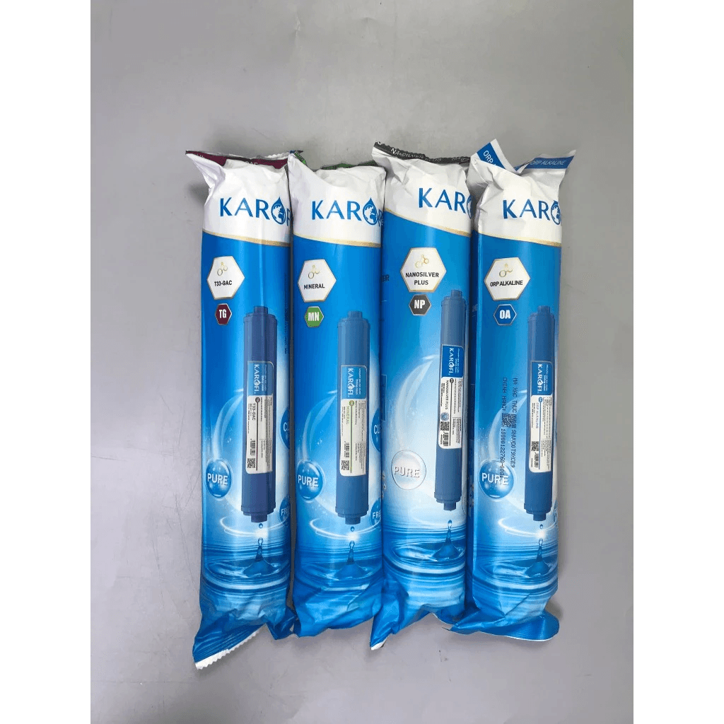 Combo màng RO đúc nguyên khối 100 GPD và 4 lõi chức năng T33, Mineral, Orp, Nano cho máy Karofi - ảnh 4