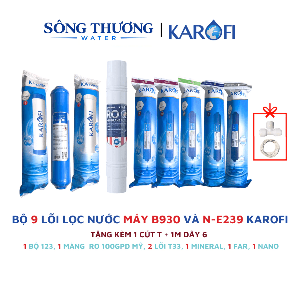 Combo 9 lõi lọc nước Karofi chính hãng dùng cho máy lọc nước Karofi B930 (Tặng tay tháo cốc lọc) - ảnh 2