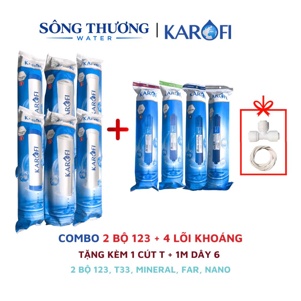 Combo bộ lọc thô 123 Smax Duo+ 4 lõi chức năng 5678 cho máy Karofi - ảnh 5