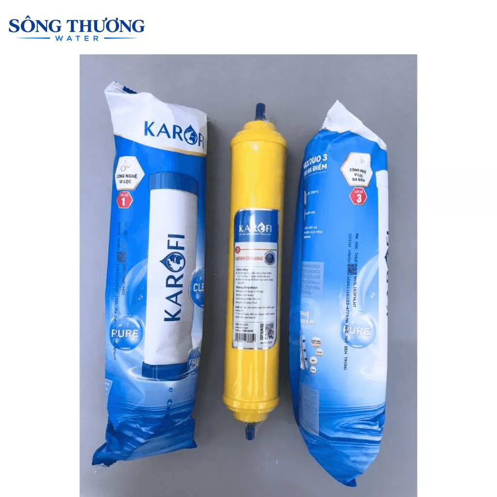 Combo lõi lọc thô 123 Karofi với lõi số 2 Cation Resins T33 chính hãng Dùng cho các máy N-e117, N-e118 - ảnh 2