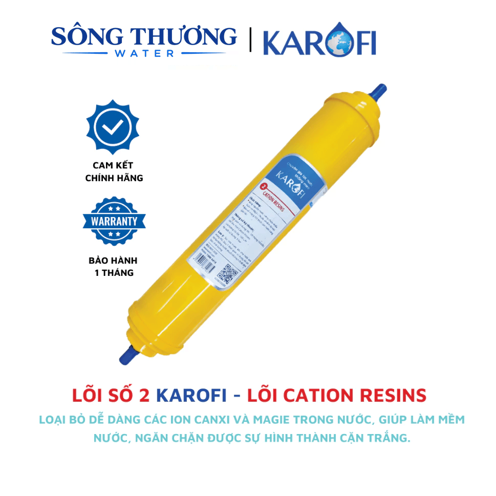 Lõi số 2 Karofi - Lõi Cation resins lắp máy K8RO-H - giúp làm mềm nước, ngăn chặn được sự hình thành cặn trắng - ảnh 1