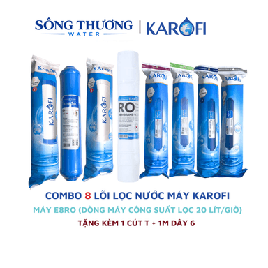 Trọn bộ 8 lõi lọc nước Karofi chính hãng dùng cho máy lọc nước Karofi E8RO ( dùng màng RO 100) - ảnh 1
