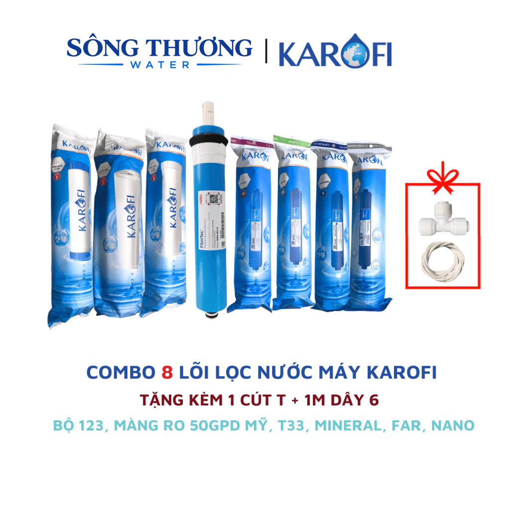 Trọn bộ Combo 8 lõi lọc nước Karofi chính hãng 12345678 - T33, Mineral, FarinFrared, Na - ảnh 4