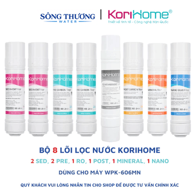Combo 8 lõi lọc nước Korihome chính hãng dùng cho máy lọc nước Korihome WPK-606MN - ảnh 1