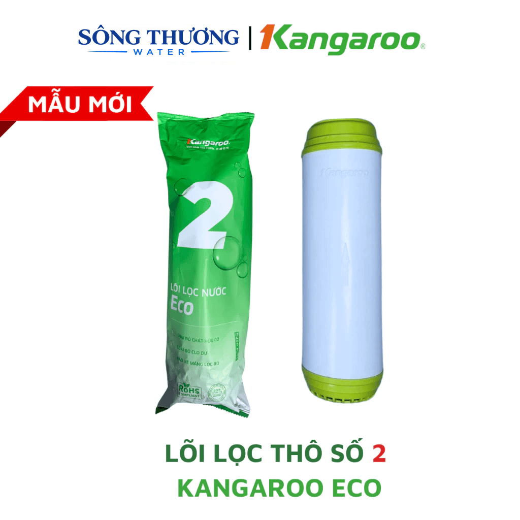Lõi lọc thô số 2 Kangaroo Eco (mẫu mới nhất) lắp cho máy lọc nước RO có 3 cốc lọc 10inch - Hàng chính hãng - ảnh 1