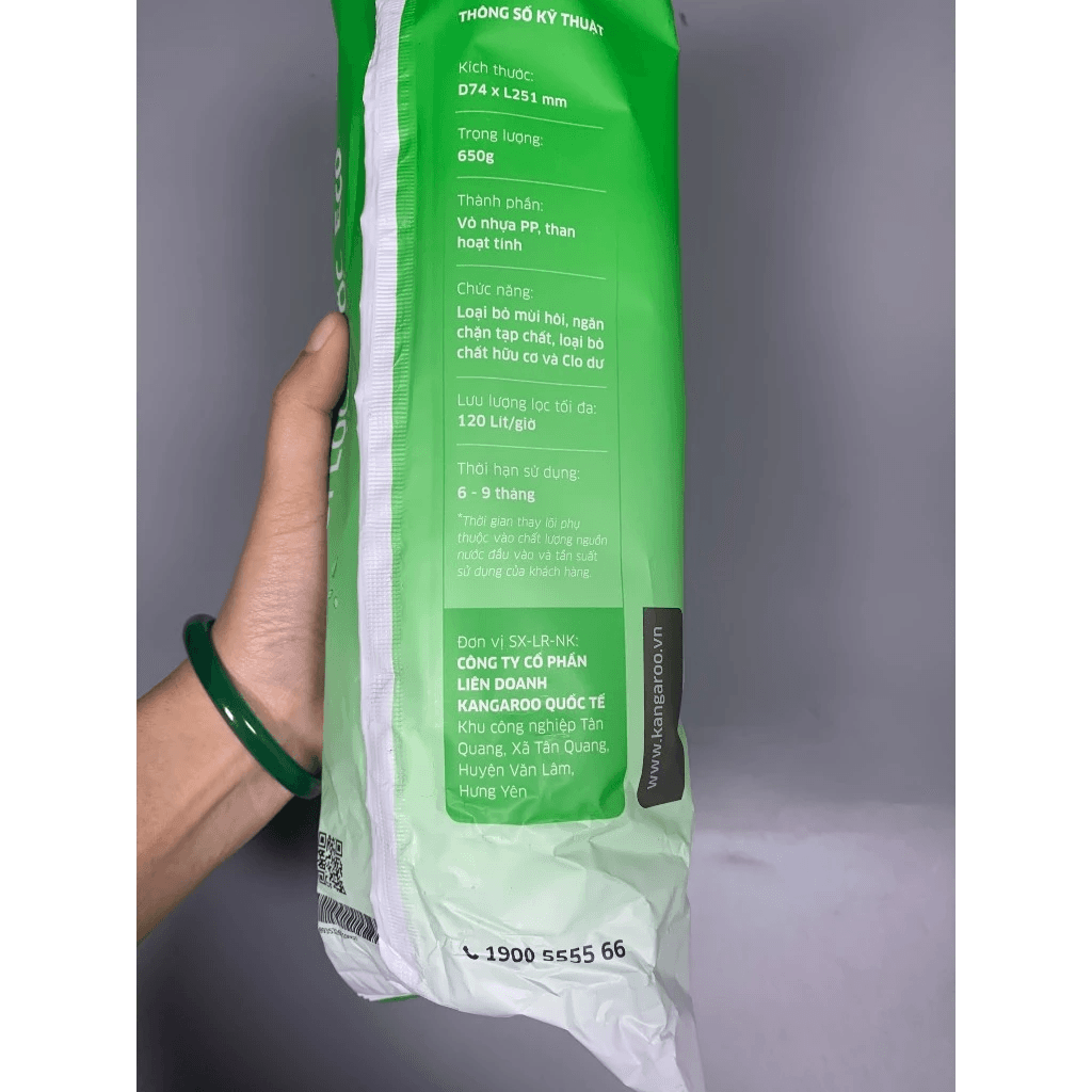 Lõi lọc thô số 2 Kangaroo Eco (mẫu mới nhất) lắp cho máy lọc nước RO có 3 cốc lọc 10inch - Hàng chính hãng - ảnh 3