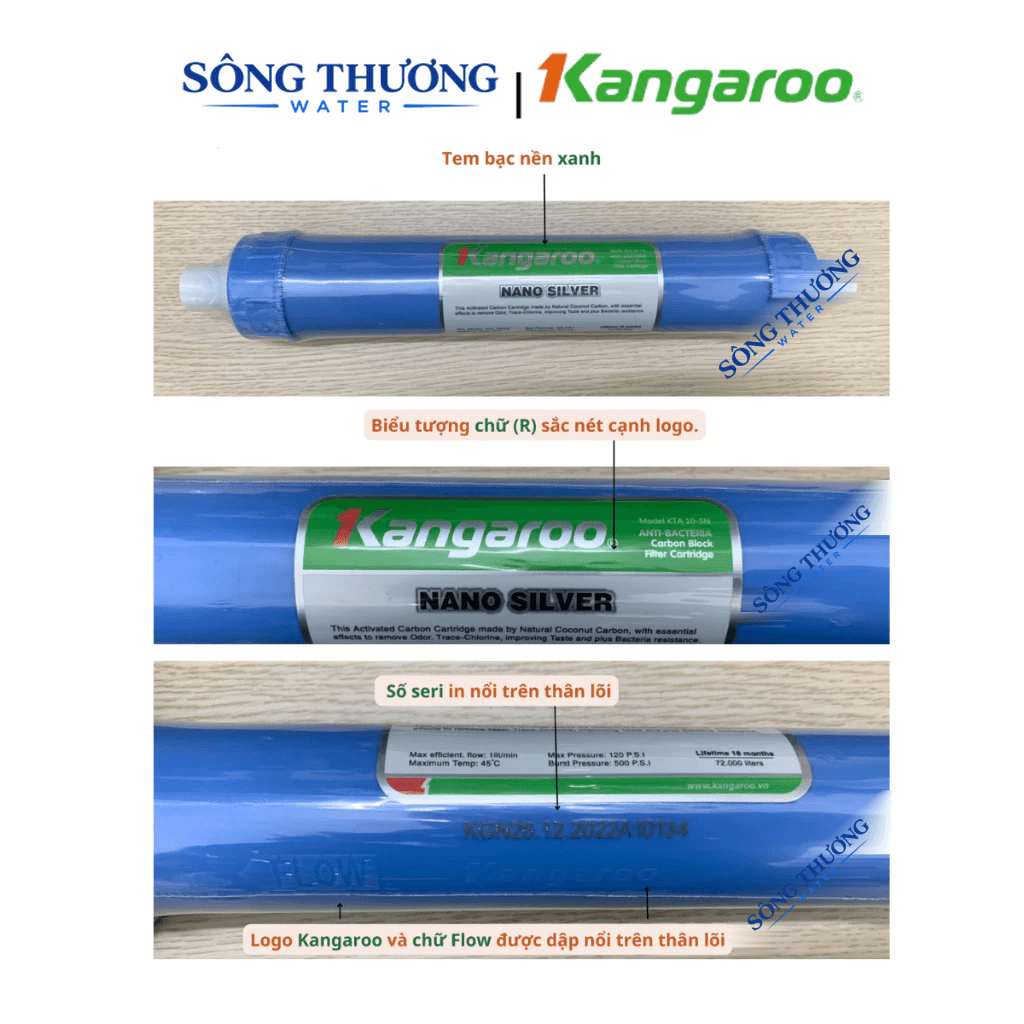 Combo 6 lõi lọc nước Kangaroo gồm màng RO + 5 lõi khoáng (nano, ceramic, alkaline, maifan, orp) - ảnh 3